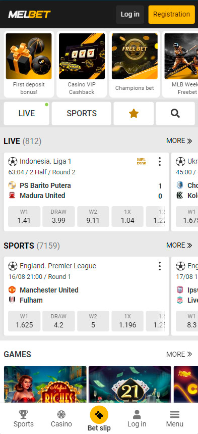 Melbet App Screenshots sports